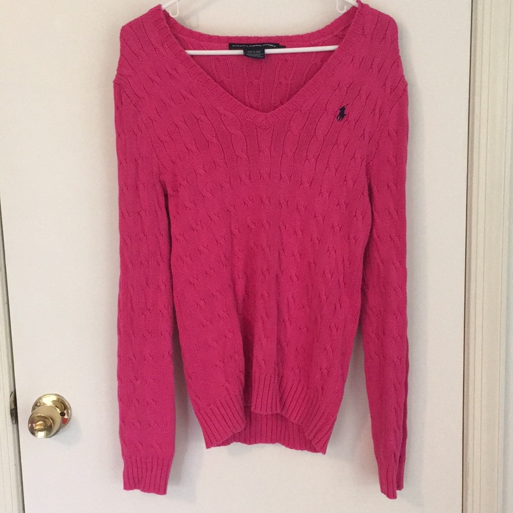 Ralph Lauren Sport Pink Cable Sweater